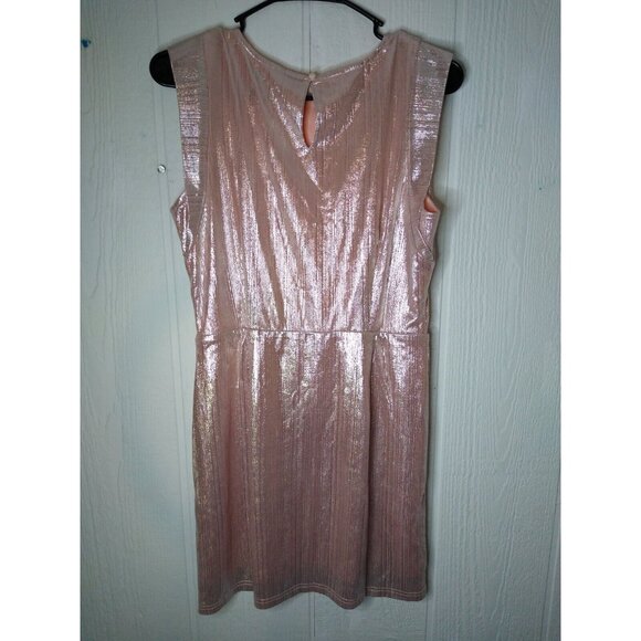 Allegra K Women's Sz S Pink Metallic Sleeveless Mini Sheath Dress Party  NWT - Picture 4 of 7